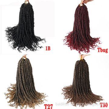 18inch Pre twisted Passion Twists Crochet Braids Pre-loop Senegalese Spring Twist Ombre Braids Synthetic Crochet Braiding Hair
